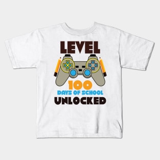 Level 100 completed 100 days of school unlocked Kids T-Shirt